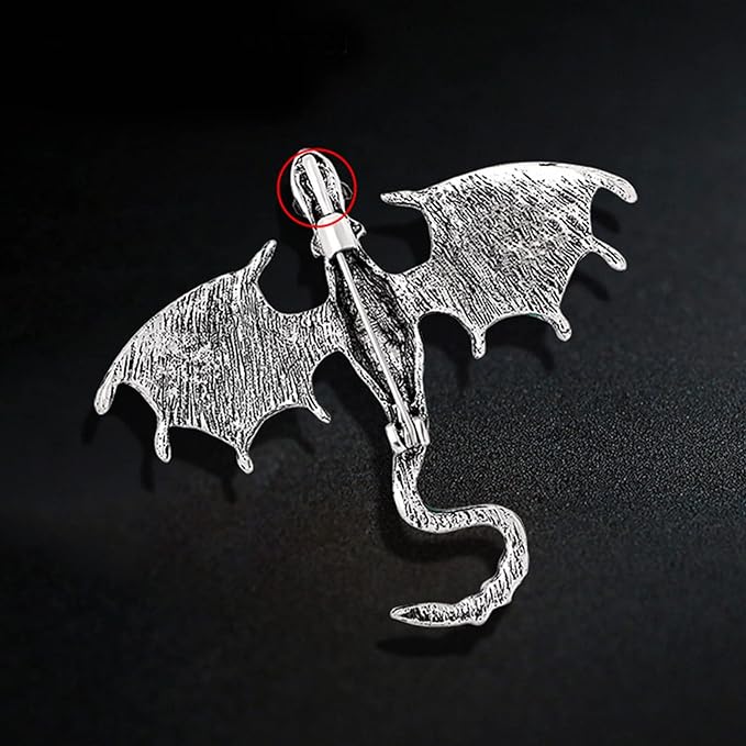 Shimmering Black and Red Crystal & Enamel Dragon