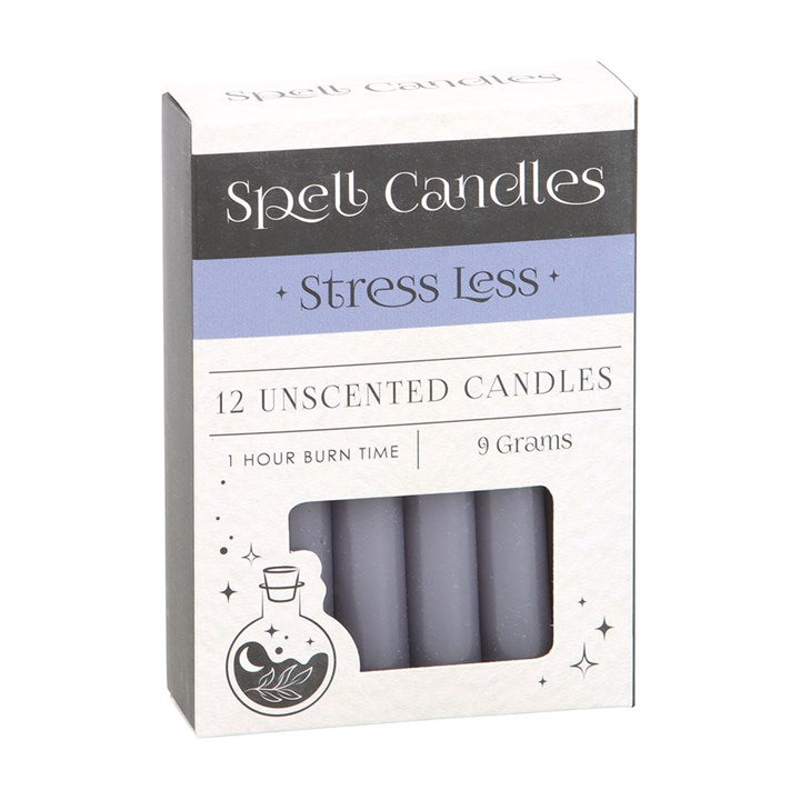 Pack of 12 Stress Less Spell Candles