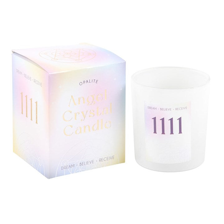 1111 Angel Number Crystal Chip Candle