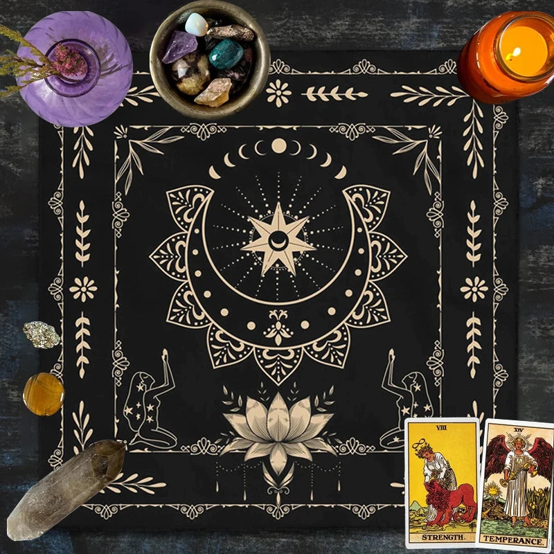 Tarot Tablecloth with 12 Constellations - Perfect for Divination, Party Decor, and Home Decor