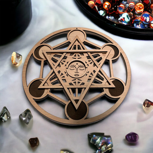 Metatron’s Cube Crystal Grid, Crystal Reiki Healing, Crystal Reading, Energy Grid, Tealight Holder, Tarot Card Holder, Altar Tools, Wall Art