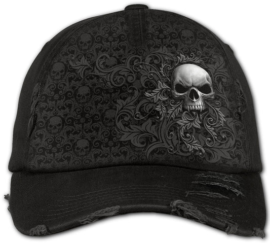 SKULL SCROLL - Baseball Cap Distressed with Metal Clasp